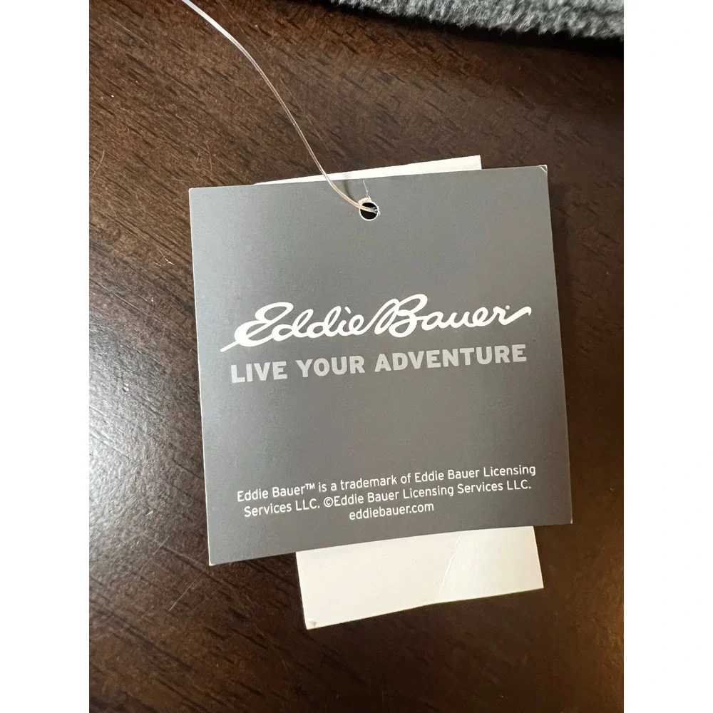 Eddie Bauer Mens Fleece Quarter Zip Pullover Charcoal Heather Grey EM32LK109